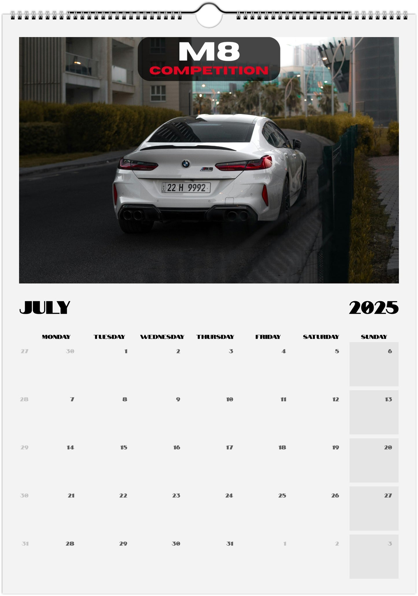 Calendario BMW 2025